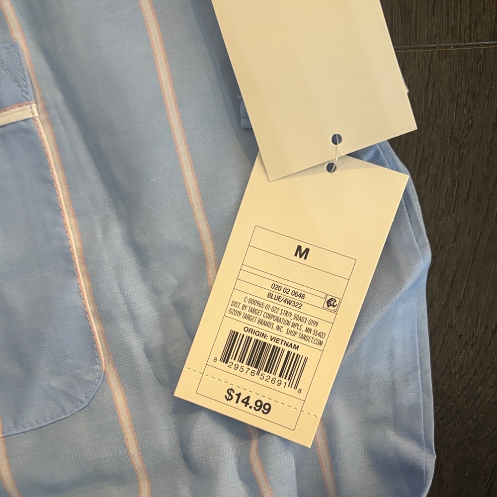 Stars Above Light Blue and White Striped Pajama Set - Picture 4 of 8